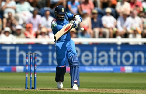 India's Virat Kohli hits out during the second one-day international against England at Sophia Gardens, Cardiff