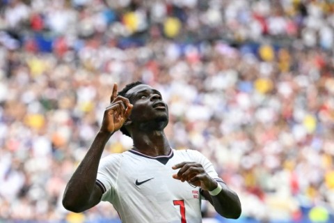 Bukayo Saka scored a hat-trick for England against France in the World Cup third-place play-off