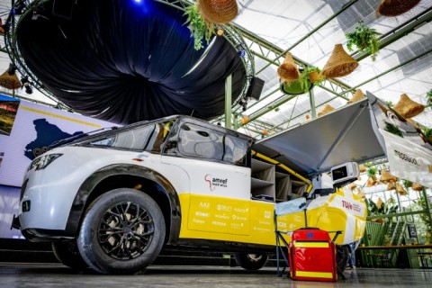 The vehicle contains a defibrillator, x-ray machine, and cooled storage for vaccines