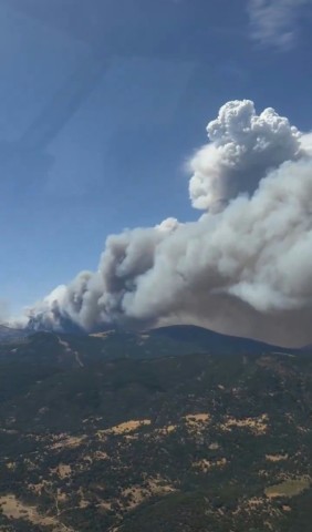 Spain's airforce took this shot of the forest fires southwest of Madrid