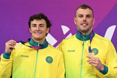 Australia's Ben Armbruster and Kyle Chalmers won gold in men's 50m Butterfly