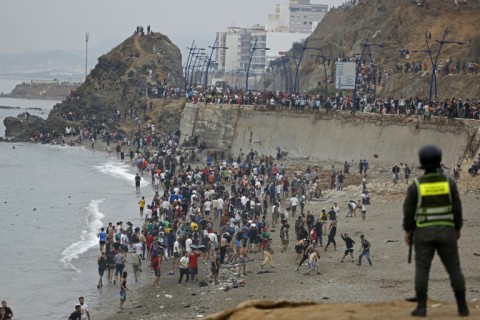 Police said at least 18 people lost their lives in the treacherous dash into the Spanish territory of Ceuta