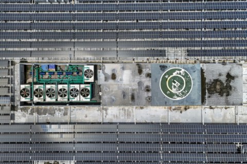 Solar panels on the roof of SM Mall of Asia in Pasay, Metro Manila