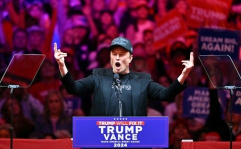 SpaceX CEO Elon Musk speaks at a rally for former US President and Republican presidential candidate Donald Trump at Madison Square Garden in New York in October 2024