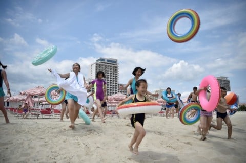 As the heatwave hit, North Korea broadcast footage of citizens crowding beaches in Wonsan