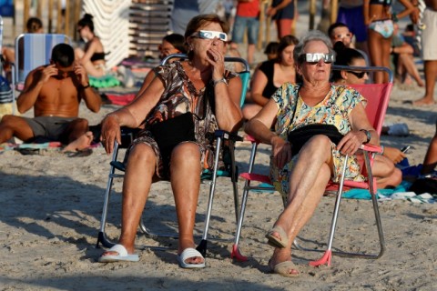 The total eclipse faded at sunset over Spain's Balearic Islands