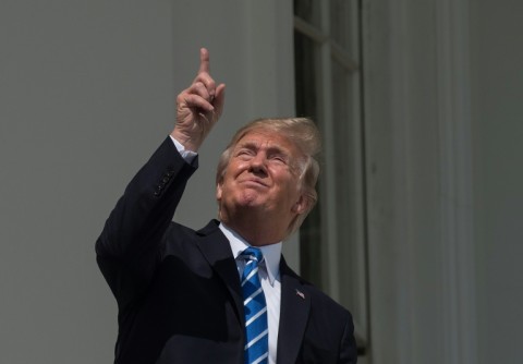 It is important not to look directly at a solar eclipse, as Trump did in 2017