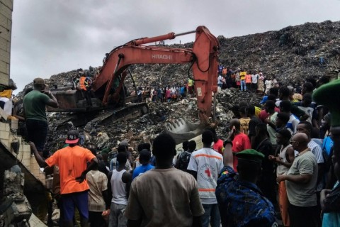 The area of Conakry's Dar es Salam neighbourhood hit by the collapse is now a scene of devastation