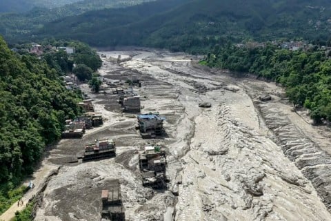 Flash floods in Nepal left a path of destruction