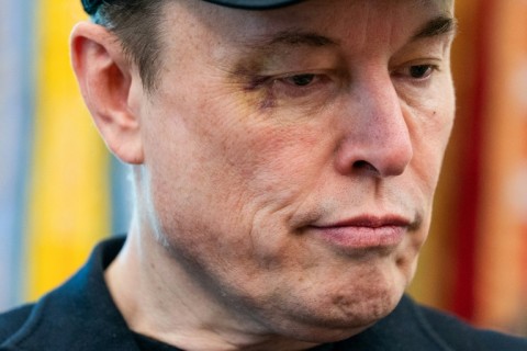 Elon Musk, seen with an injury here in the White House in 2025, has called the new film a 'hit job'