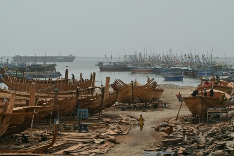 Ibrahim Hyderi, a maritime town on the outskirts of port city Karachi, is renowned for the construction of traditional fishing boats