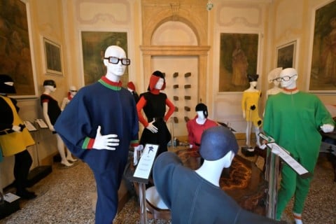 Around 130 outfits by Pierre Cardin fill the sumptuous rooms of the palazzo