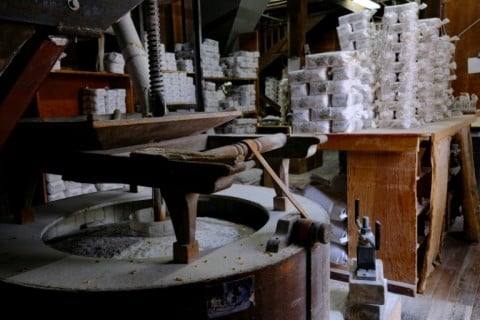 The Old Mill, where Dolly Parton's father once had his corn ground, uses 2,000-pound (907-kg) flint granite millstones
