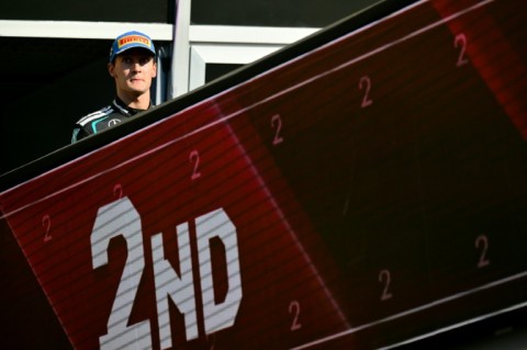 George Russell had to settle for second at the Italian GP after being caught by Mercedes teammate Kimi Antonelli
