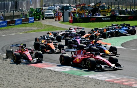 Lewis Hamilton was pushed off the track by his Ferrari teammate Charles Leclerc