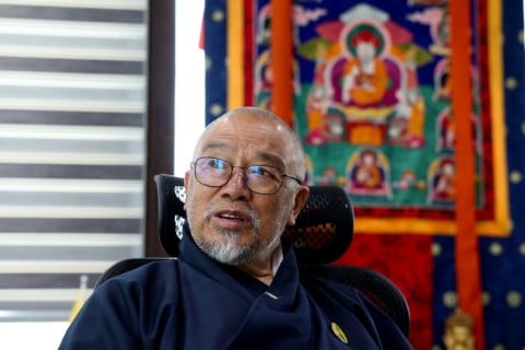 Chhewang Rinzin, managing director of Druk Green Power Corporation, at his office in Bhutan's capital city of Thimphu