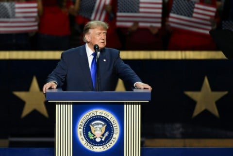 US President Donald Trump speaks during the Republican National Midterm Convention at the American Airlines Center in Dallas, Texas on September 9, 2026