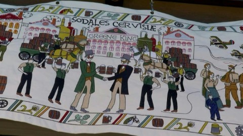 London pub unveils 'Beer Tapestry' to celebrate Bayeux exhibition