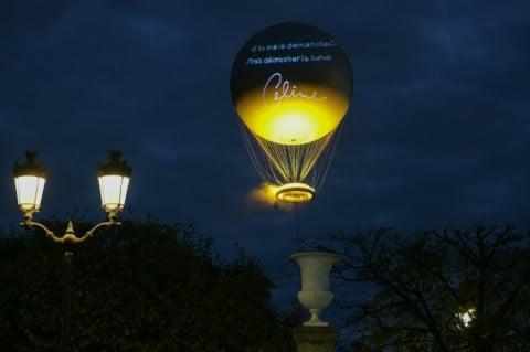 The iconic cauldron rose above the Tuileries Garden in tribute to the diva