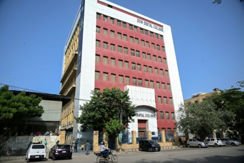An exterior view of the Dow Dental College in Karachi. Pakistan universities have long hosted students from neighbouring Afghanistan