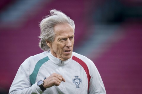 Portugal coach Jorge Jesus at training in Copenhagen on Wednesday