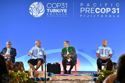 A trip to Tuvalu on the sidelines of the Pacific 'pre-COP' gathering hosted by Fiji is aimed at drawing the world's attention to life on the frontline of global warming