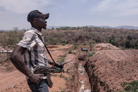 Militiamen in the small mining village of Mwala say they fought in the conflict pitting the M23 against government troops