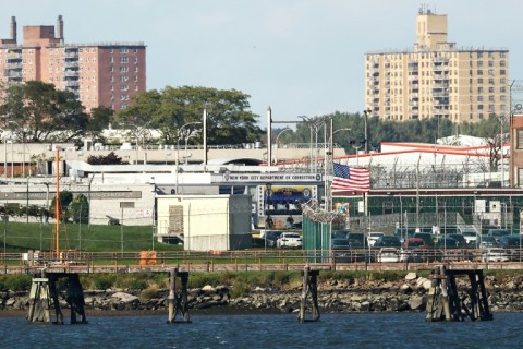 Rikers sits on the East River between the Bronx and Queens boroughs