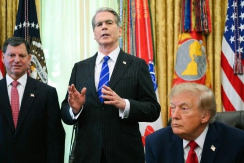 US Treasury Secretary Scott Bessent (C) will skip the meetings with the world's top economic officials due to 'domestic engagements'