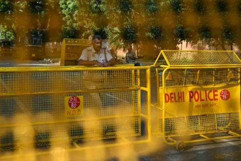 Strict security measures triggered accusations that Indian Prime Minister Narendra Modi's government was stifling dissent