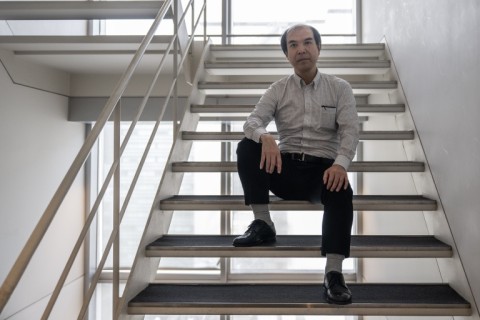Founder of the website Cryptiana, Satoshi Tomokiyo, poses for a photo in an office building in Tokyo on October 7, 2026