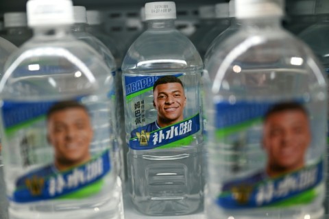 "Bushuila" electrolyte drink featuring French football star Kylian Mbappe