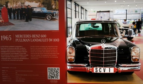 Eight models of popemobiles are displayed in the Vatican Museum's new show.
