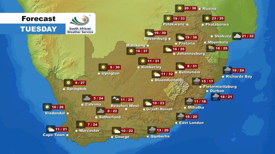 Weather Forecast Tuesday, 04 October 2022 eNCA