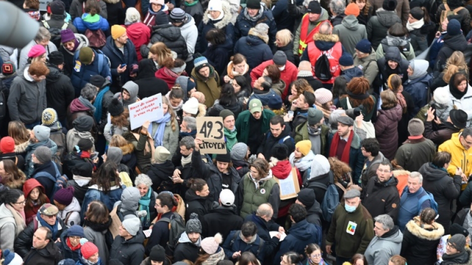 Around 1.1 million people took to the streets across France on January 19