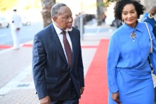 Former President Kgalema Motlanthe arrives at Parliamentary Precinct ahead of the SONA. GCIS