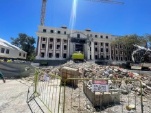 Parliament has been under construction since an arson attack in 2022