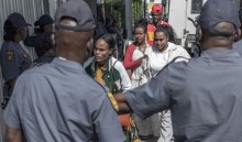 Outside the Department of Home Affairs Refugee Reception Centre on Che Guevara Road in Durban. AFP