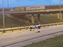 Three civilians were injured following a high-speed chase between police and suspected cash-in-transit robbers on Friday. Photo supplied