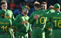 South Africa's players celebrate their victory during the ICC men's Twenty20 World Cup 2022 cricket match between South Africa and Bangladesh at the Sydney Cricket Ground in Sydney on October 27, 2022. Saeed KHAN / AFP