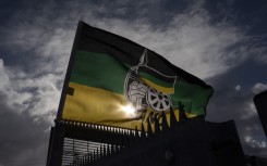 A flag of the ruling African National Congress (ANC).