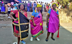 It was a festival of color as South Africans young and displayed their traditional attire.