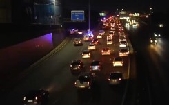 The South African Municipal Workers' Union blocked Johannesburg's M1 highway. 