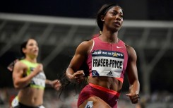 Moment of victory: Jamaica's Shelly-Ann Fraser-Pryce 