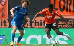 Leicester signed Belgian international defender Wout Faes (L) from Ligue 1 side Reims as a replacement for Wesley Fofana who left for Chelsea   