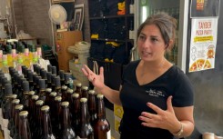 Madees Khoury, 36, 
the woman who runs the Palestinian beer brewery of Taybeh in the West Bank