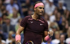Power-packed: Rafael Nadal reacts to a point against Richard Gasquet 