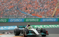 Lewis Hamilton was leading the race until a late safety car in the Netherlands