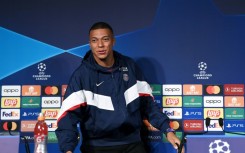 Kylian Mbappe at a press conference in Paris on Monday ahead of Paris Saint-Germain's Champions League clash with Juventus