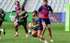 Elton Jantjies running with the ball in training in Adelaide ahead of a Rugby Championship match against Australia in August